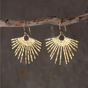 Gold Dangle Sunburst Earrings